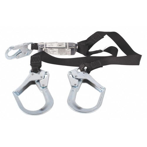 cco064 pip dyna-yard 4' twin-leg lanyard with tubular-style energy absorber, two rebar hooks and one standard hook fp7461444