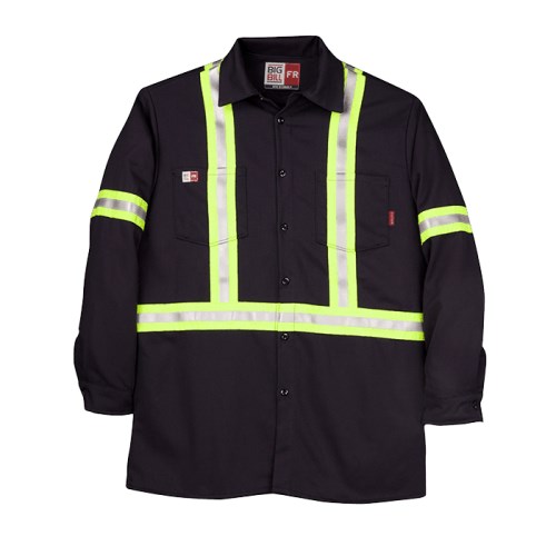 big bill westex 235us7 ultrasoft® flame-resistant hi-viz work shirt