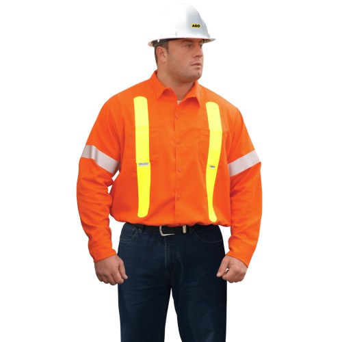cr-ho015 ago ultrasoft arc flash and fr work shirt with reflective tape