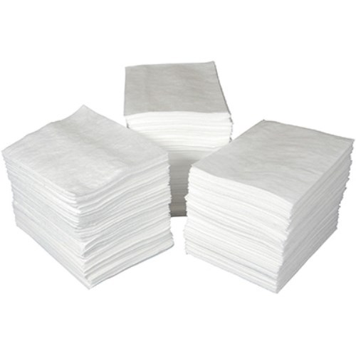 dab109 absorbent pads for oil and petroleum-based fluids, 15" x 19", white, 100/pkg 107701