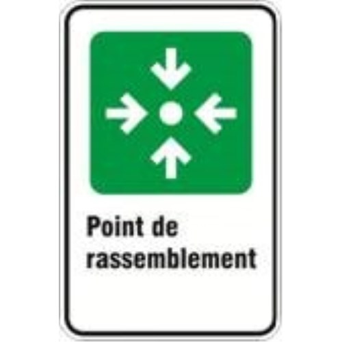 affiche de point de rassemblement en aluminium, 12 x 18