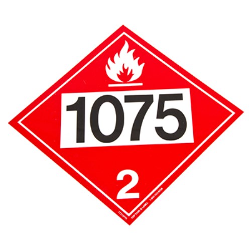 epm217 placard for the transport of flammable gases, class 2 with un 1075 tt210ss1075