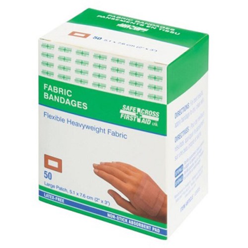 fba137 grand pansement en tissu lourd safe cross, 50/bte 03035 03035