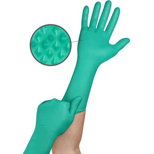 mgc633 ansell microflex mega texture nitrile disposable work gloves, 50/box
