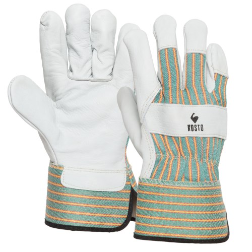 kosto full-grain leather work gloves with cotton back