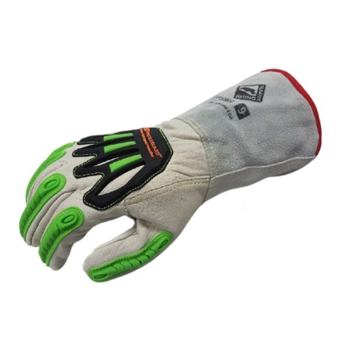 tilsatec impact and cut-resistant leather gauntlet work glove