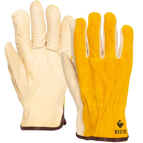 mkg425 full-grain driver-style gloves and split leather back