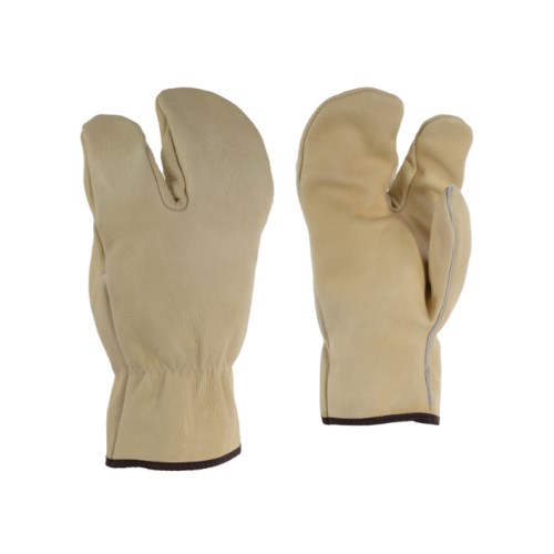 mmg011 ganka work grain cowhide leather one-finger mitts