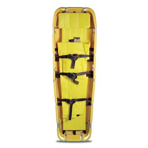 mr-26615 basket litter stretcher aluminum frame in plastic shell, bed insert, restraint straps and lifting bridle 26615