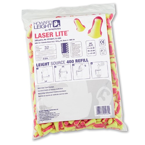 obo089 honeywell howard leight laser light disposable earplugs, 200 pairs ll-ls4-refill