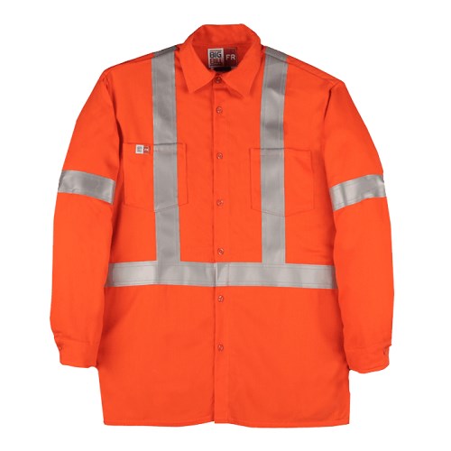 vche38 big bill industrial work shirt with reflective material