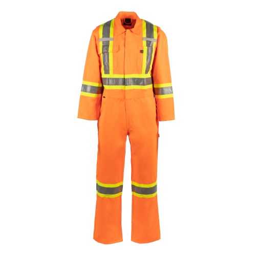 kosto polyester and cotton twill work coverall with 4" reflective tape