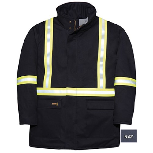 vmae03 insulated fire-resistant parka style coat with reflective tape