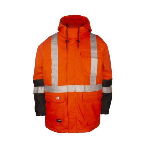 manteau soft sheel ignifuge et contre les arcs électriques cat 3 avec bandes réfléchissantes big bill