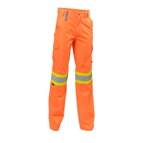 pantalon de travail en polyester et coton ripstop avec bandes réfléchissantes perforées 4” kosto