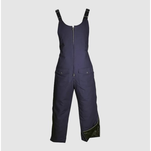 vsa08 lined, stiff cotton work overalls with zipper closure